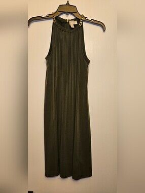Michael Kors Olive Green Sleeveless Maxi Dress